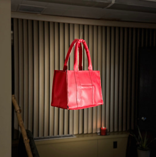 Red Faux Leather Bag